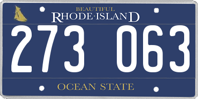 RI license plate 273063
