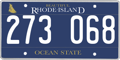 RI license plate 273068