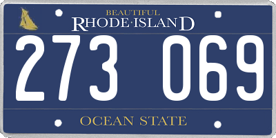 RI license plate 273069