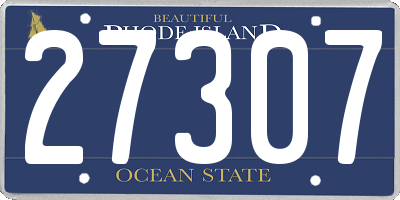 RI license plate 27307