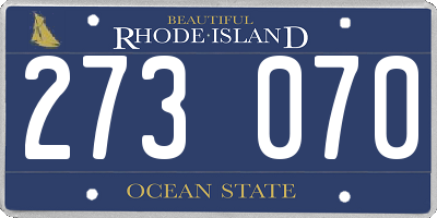 RI license plate 273070