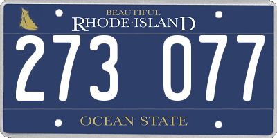 RI license plate 273077