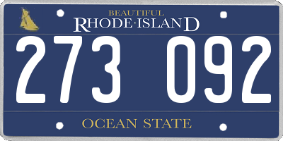 RI license plate 273092