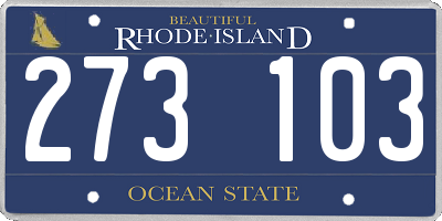 RI license plate 273103