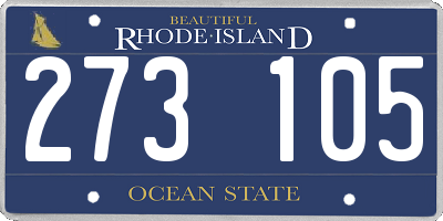 RI license plate 273105