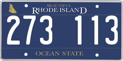 RI license plate 273113