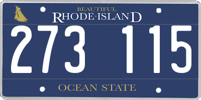 RI license plate 273115
