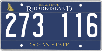 RI license plate 273116