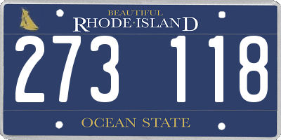 RI license plate 273118