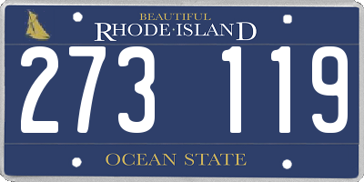 RI license plate 273119
