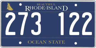 RI license plate 273122