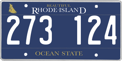 RI license plate 273124
