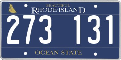 RI license plate 273131
