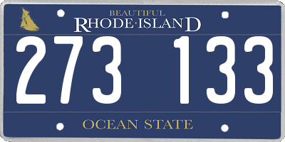 RI license plate 273133