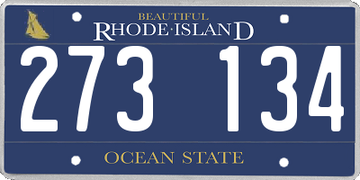RI license plate 273134