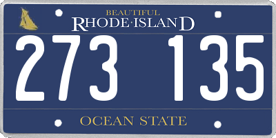 RI license plate 273135