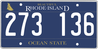 RI license plate 273136