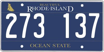 RI license plate 273137