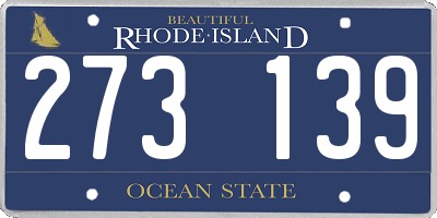 RI license plate 273139