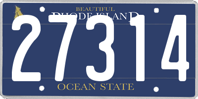 RI license plate 27314
