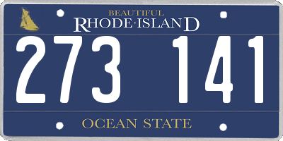 RI license plate 273141