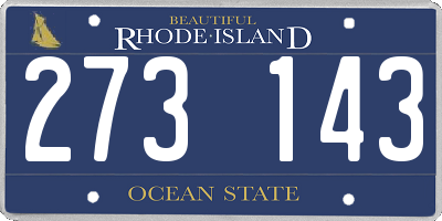 RI license plate 273143
