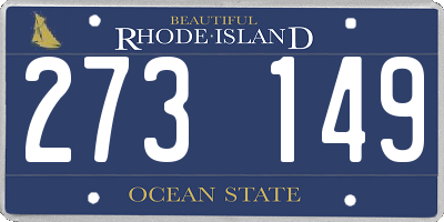 RI license plate 273149