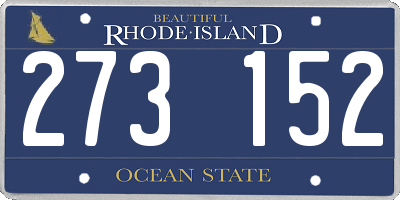 RI license plate 273152