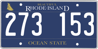 RI license plate 273153