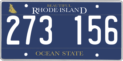 RI license plate 273156