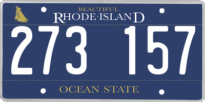 RI license plate 273157