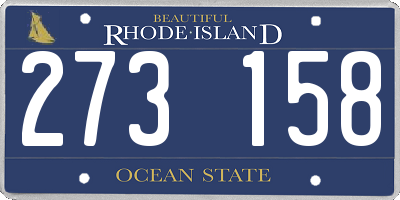RI license plate 273158