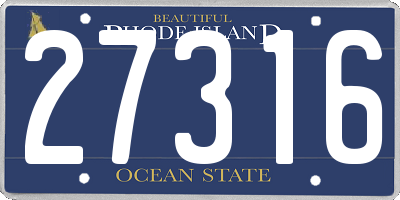 RI license plate 27316