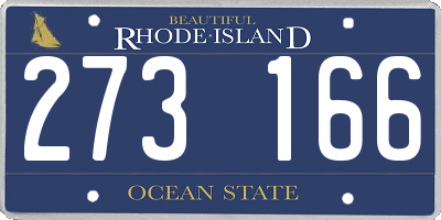 RI license plate 273166