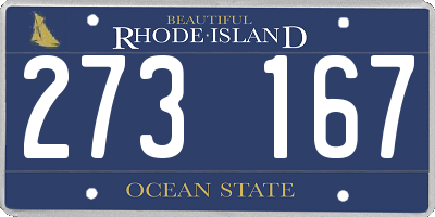 RI license plate 273167