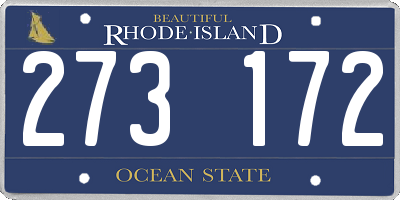 RI license plate 273172
