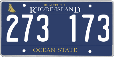 RI license plate 273173