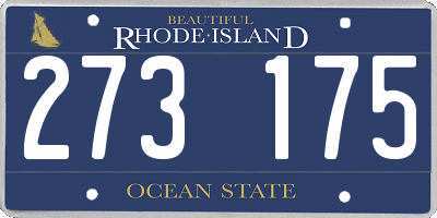 RI license plate 273175