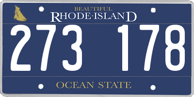 RI license plate 273178