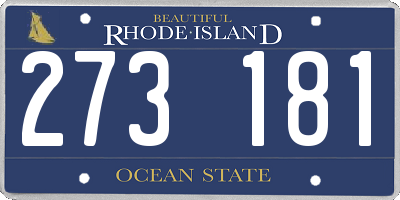 RI license plate 273181