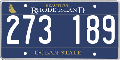 RI license plate 273189