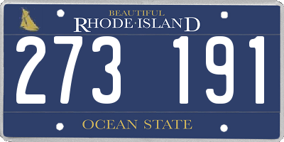 RI license plate 273191