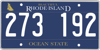 RI license plate 273192