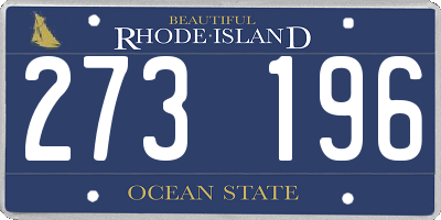 RI license plate 273196