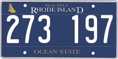 RI license plate 273197