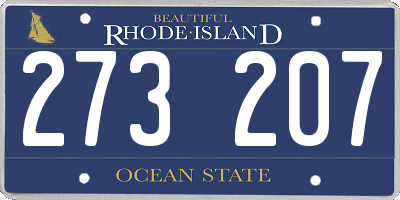 RI license plate 273207