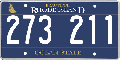 RI license plate 273211