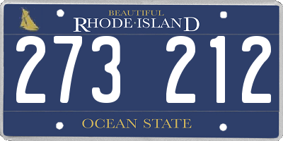 RI license plate 273212