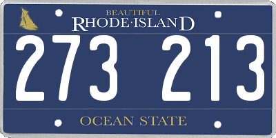 RI license plate 273213