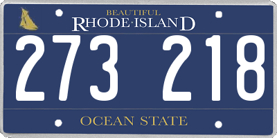RI license plate 273218